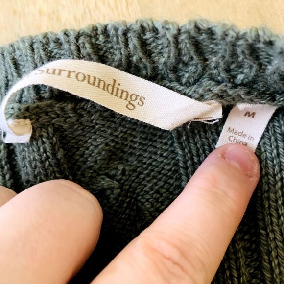 Soft Surroundings Womens Wren Cable Cardigan Buckle Closure Green Size M - Picture 11 of 13